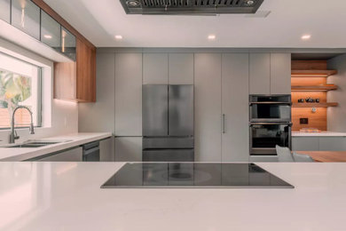 Dreaming of a Modern Kitchen The Fusion of Wood and Grey Lacquer