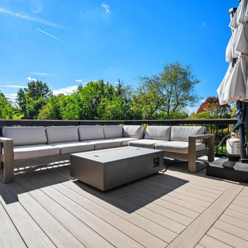 Patio, Pool & French White Oak Decking & Radiance Rail Black