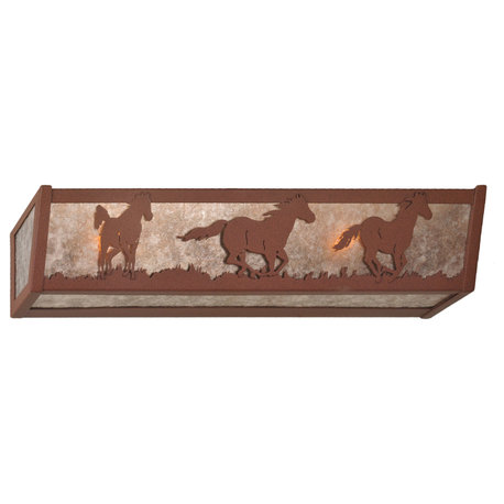 Meyda Tiffany 99070 24" W Wild Horses Vanity Light - Rust / Silver Mica
