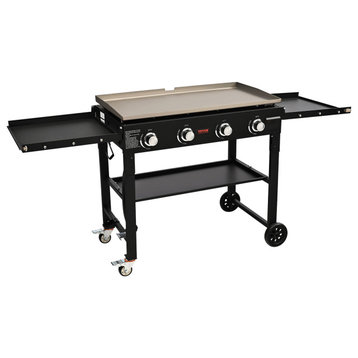 VEVOR Countertop Commercial Gas Griddle Flat Top Grill Hot Plate Restaurant Cart