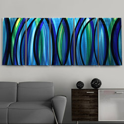 Blue Wall Art - Psychedelic Rush by Jon Allen - Home Decor