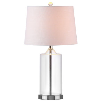 Walsh 25" Glass Table Lamp, Chrome