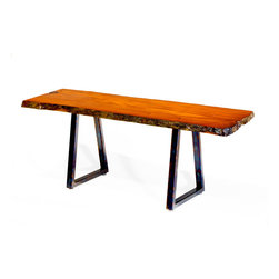 Live Edge Mahogany Bench - Living Room Furniture