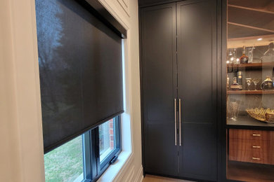 Burlington Hamilton Country Home Roller Shades With Motorization Black Valance