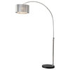 Marilyn 1 Light Arc Floor Lamp - 94" Chrome, Mylar & Crystal shade Rotary Switch