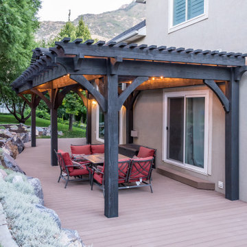 Cedar Hills, UT Barrel Roof Pergola w/Custom Contoured Deck
