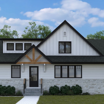 Farmhouse Contemporary New Construction with 2nd Floor Dormer & 2000 SF Expansio