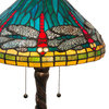 21H Tiffany Dragonfly w/ Twisted Fly Mosaic Base Table Lamp