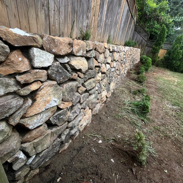 Large Bolder Granite Stone Retaining Wall in Chevy Chase MD