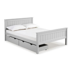 Alaterre Furniture - Alaterre Furniture Harmony Full Wood Platform Bed with Storage Drawers-Dove Gray - Platform Beds