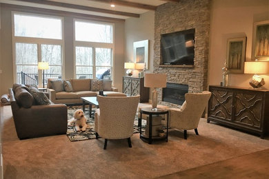 Inspiration for a family room remodel in Cleveland