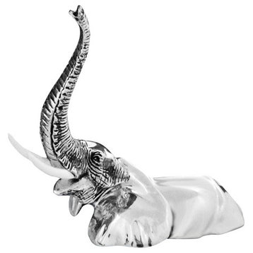Elephant Swimming Silver Plated Sculpture A86