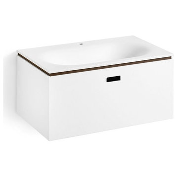WS Bath Collections Ciacole 8062 Ciacole 28" Wall Mounted Single - White / Rust