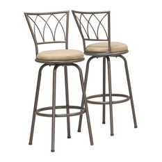Monarch Specialties - Monarch Specialties I 2393 Dark Coffee Metal 43" Swivel Bar Stools, Set of 2 - Bar Stools and Counter Stools