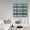 "Green Plaid Lodge Pattern" by Sher Sester, Canvas Art, 35"x35"