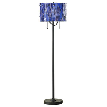 Vines Tiffany Glass Floor Lamp, Blue/Purple