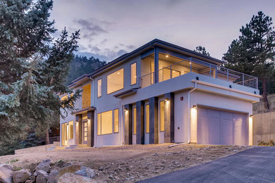 Design ideas for a contemporary home design in Denver.
