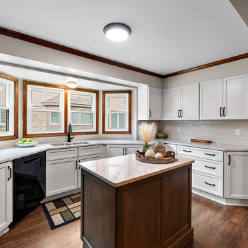 Showplace Framed Concord Kitchen in Heron Plume & Maple Dusk