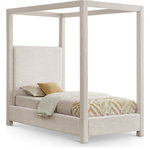 Meridian Furniture - Emerson Upholstered Bed, Cream, Twin, Linen Textured Fabric - Indulge in the allure of the Cream Linen Textured Fabric Emerson Twin Bed by Meridian Furniture. Its captivating design and luxurious Cream Linen Textured Fabric elevate any space with effortless elegance. Crafted with precision and durability in mind, this stunning piece becomes the focal point of gatherings, fostering moments of connection and warmth. Embrace sophistication and style with the Emerson Twin Bed, a testament to exquisite taste and timeless beauty.