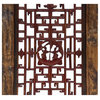 Chinese Vintage People Geometric Pattern Tall Wood Floor Panel Screen Hcs7673