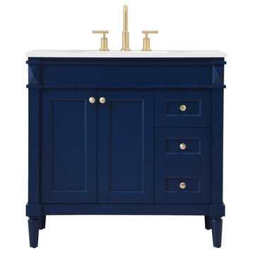 Elegant Bennett 36" Single Bathroom Vanity VF31836BL, Blue