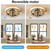 5 Light Industrial Cage Ceiling Fan With Light Remote Control Farmhouse Ceiling
