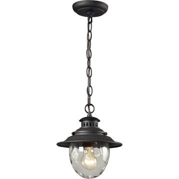 Searsport 1-Light Outdoor Pendant, Weathered Charcoal