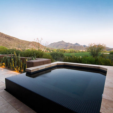 North Scottsdale Contemporary | Spa with Glass Tile