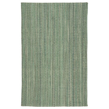 Lawson Vertical Stripe Rectangle Flat Woven Rug, Light Green, 24"x36"