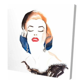 Vintage Chic Maryline Monroe Print On Wrapped Canvas, 24"x24