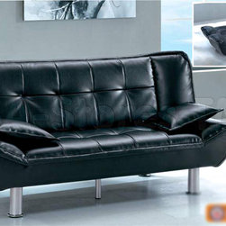 Black Modern Sleeper Sofa Bed - Futons
