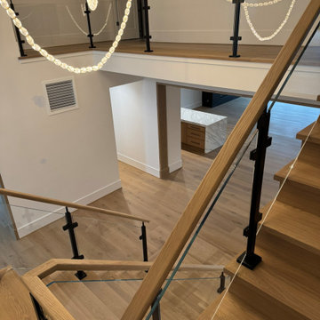 Project #132 | White Oak Staircase with Glass Balustrade