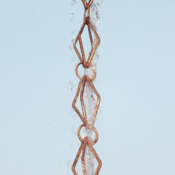 Copper Diamond Rain Chain 8.5 ft - Rain Chains