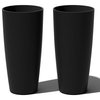 Veradek Pure Series Selena 28" Planter, Black, 28 in. - Two Pack