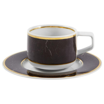 Vista Alegre Carrara Coffee Cup and Saucer, Set of 4