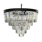 12-Light Luxury Modern Crystal Chandelier Pendant Ceiling Light - 32"