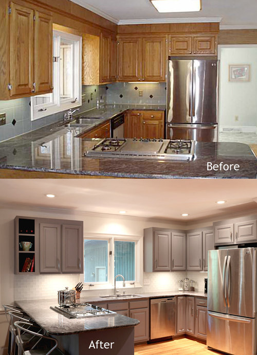 Kitchen Remodel Creating A Modern Kitchen By Painting Oak Cabinets