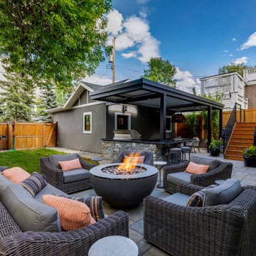 South Calgary StruXure Adjustable Pergola over Outdoor Kitchen