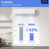 18K BTU 2 Zone Multi Zone Ductless Mini Split AC W/ Heat, White, Dual Zone(2) 18000 Btu 9+12