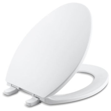 Kohler Brevia with Quick-Release Hinges Elongated Toilet Seat, White