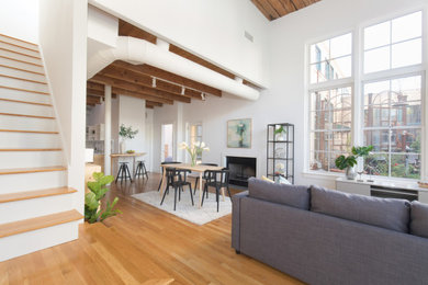 Inspiration for a transitional living room remodel in Boston