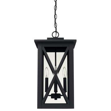 Capital-Lighting Avondale 4-Light Outdoor Hanging Lantern 926642BK, Black