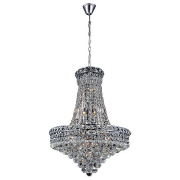 Luminous 14 Light Down Chandelier With Chrome Finish