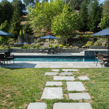 My Houzz: A Family Backyard for Dining, Relaxing, Swimming and Playing