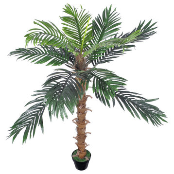 vidaXL Artificial Plant Fake Plant Faux Plant Coconut Palm Tree with Pot 55.1"