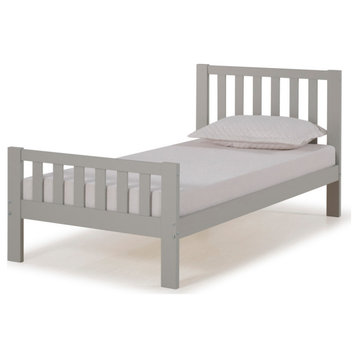Aurora Twin Wood Bed, Dove Gray