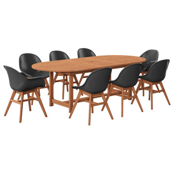 Amazonia 7 Piece Oval Patio Dining Set, /Black Plastic/Resin Chairs