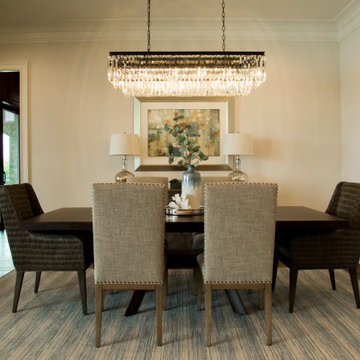 We had a custom rug made out of carpet to fit a larger table properly.