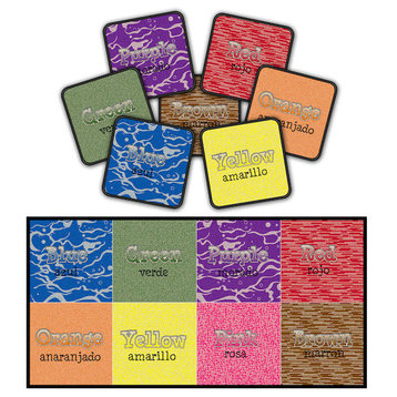 Flagship Carpets FE264-STA Bilingual Colors, Set of 16 Educational Rug