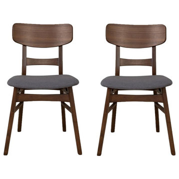 Panel Back Side Chair- Grey (RTA)- Set of 2 Contemporary Brown